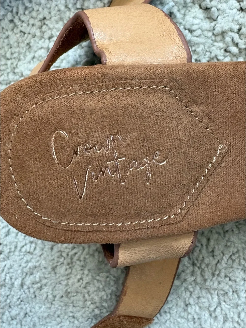 Women's CROWN VINTAGE Caramel Suede CORK PLATFORM Dress SANDALS Shoes 9 1/2